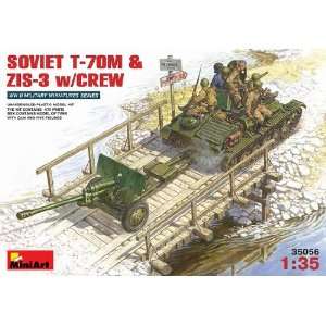  MiniArt 1/35 Soviet T 70M & ZiS 3 w/Crew Kit Toys & Games