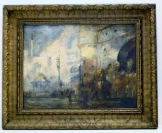1916 AMERICAN IMPRESSIONIST LANDSCAPE PAINTING ORIENTALIST STYLE BY D 