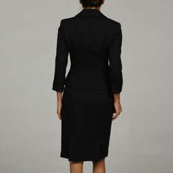 Tahari ASL Womens Black 3 button Skirt Suit  