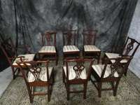 AMAZING MAHOGANY HICKORY CHAIR CHIPPENDALE DINING ROOM CHAIRS 8 WOW 