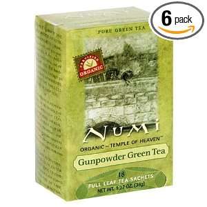 Numi Tea Temple of Heaven Gunpowder, 18 Bag (Pack of 6)  
