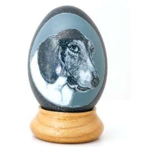  Hand Carved Emu Egg Beagle 