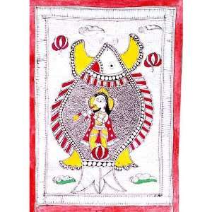  Paper Art Madhubani Folk Art for Home Decor (madht089 