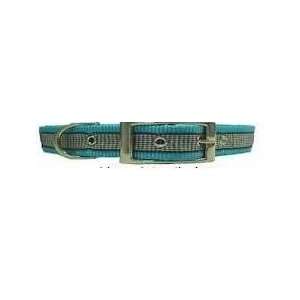  Aqua, Houndstooth Ribbon Collar (Size XL)