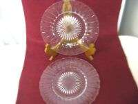 Lot 2 HEISEY Clear Glass PLATES Starburst Center Ribbed  