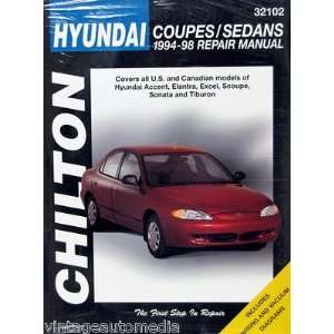 1994 98 NEW Chilton Repair Manual   Hyundai Coupes & Sedans   #32102