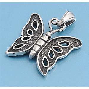  Sterling Silver Ethnic Design Butterfly Pendant Jewelry