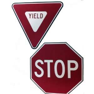  Stop Sign and Yield Sign Traffic Sign Peel and Stick Wall 