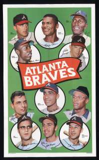1969 Topps Team Poster – Atlanta Braves – High grade  