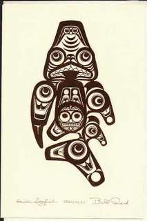 BILL REID 4 Embossed Haida Art Cards COPPER PACKAGE #2  