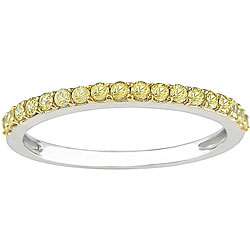 14K White Gold Yellow Sapphire Ring  