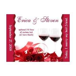  Style 10245 Wine & Roses Wedding Label Horizontal 