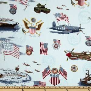   Armed Forces Blue Fabric By The Yard Arts, Crafts & Sewing