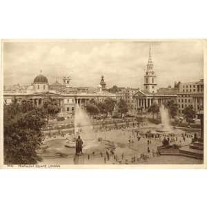   Vintage Postcard Trafalgar Square   London England UK 