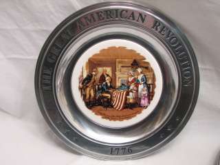 SET GREAT AMERICAN REVOLUTION CANTON PEWTER PLATES 1776  
