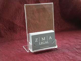 Acrylic Sign Display with Business Card Holder  