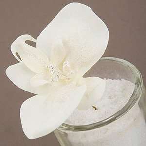  Ivory Bridal Orchid Flower Hair Pin 