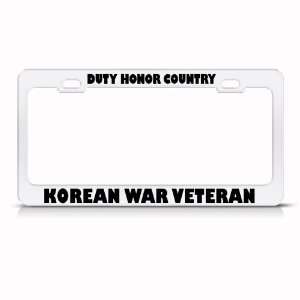 Korean War Veteran Metal Military license plate frame Tag Holder