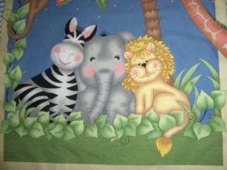 Bazooples Jungle Animals Cotton Quilt Top Wall Hanging Fabric Panel 43 