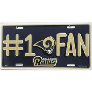  St. Louis Rams NFL #1 Fan License Plate Tag Sports 