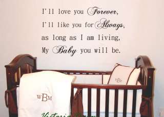 ll love you forever     DECAL STICKER QUOTE LETTERING  