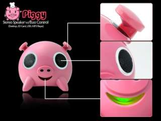 Piggy Desktop Stereo Speaker SD Card, USB,  Player  