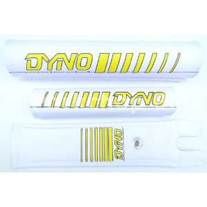 DYNO 3 Piece Nylon old school BMX Bicycle Padset   Early Logo   YELLOW 