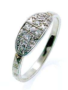 Diamond Antique Estate Vintage Engagement 14K White Gold Ring Old 7 1 