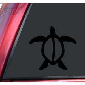 Hawaiian Honu Sea Turtle Black Vinyl Decal Sticker
