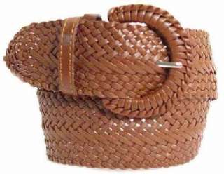 WIDE Womens Ladies WOVEN braided Basket Weave BELT  