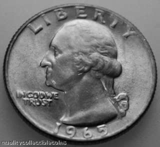 Washington Quarter 1965 P Uncirculated BU US Coins  