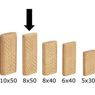 Festool 494941 100 Pack 8 x 22 x 50mm Domino Beech Tenons 