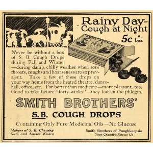  1915 Ad Smith Brother Medicinal Oil Cough Throat Drops 