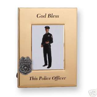 God Bless Police Officer Badge Shield Picture Frame  EE Jewelry 