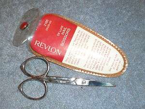 Vintage Revlon De Luxe Nail Scissors 2185 Leather Italy  