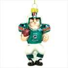 SC Sports Miami Dolphins Glass Football Player Ornaments  Set of 2 