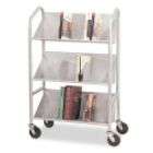 Buddy Products Sloped Three Shelf Book Cart