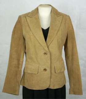 TOWER HILL COLLECTION Womens Ladies Tan SUEDE LEATHER Coat Jacket size 