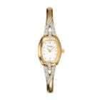 Caravelle Ladies Goldtone Dress Watch with Crystal Accents
