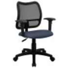    NVY A GG Contemporary Mesh Task Chair  Navy Blue Fabric Seat  Arms