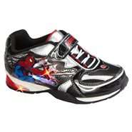Character Boys Spiderman Lighted Athletic Shoe   Black/Silver/White 