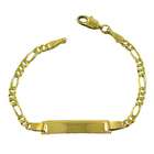 Katarina 14K Yellow Gold Concave Figaro Id Baby Bracelet
