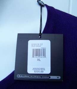 Ralph Lauren mens RLX purple golf sweater xl $225 nwt  