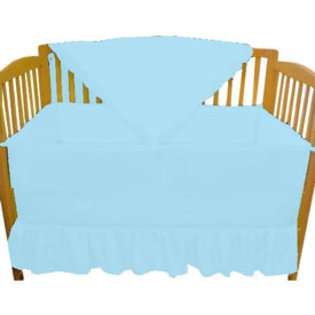 solid color port a crib bedding set in blue 