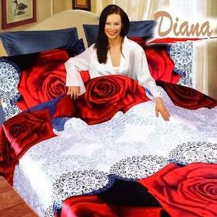   Diana 6 Piece Queen Duvet Cover Bedding Set in Rose 