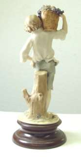 Giuseppe Armani Figurine Boy with Grapes Signed Retired  