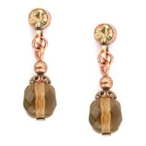    Bobby Drops Burnished Copper Color Topaz Tone Earrings Jewelry