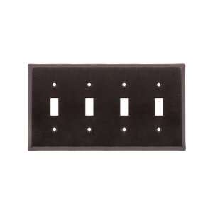  Cast Bronze Four Gang Toggle Switch Plate With Distressed 