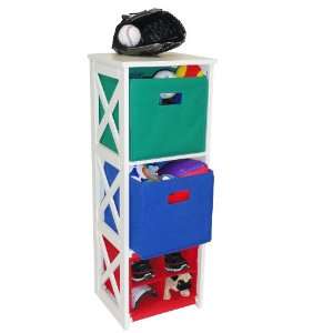   Home X Frame Kids Storage with 2 Bins and 4 Slot Cubby