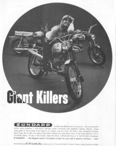 1968 Zundapp KS Street & Scrambler Motorcycle Original Ad  